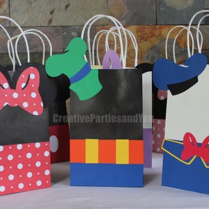 Mickey Mouse Favor Bags Mickey Mouse Party Decorations Mickey Mouse Theme Party Mickey and Friends Party Bags Custom Favor Bags