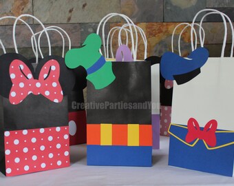 Mickey Mouse Favor Bags Mickey Mouse Party Decorations Mickey Mouse Theme Party Mickey and Friends Party Bags Custom Favor Bags