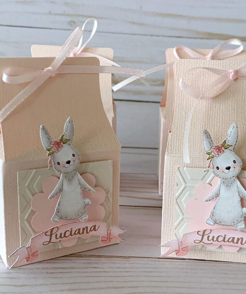 Bunny Favor Boxes, Easter Bunny Candy Box, Bunny Birthday Party Decorations, Cute Bunny Favor Boxes, Personalized Favor Box, Easter Party image 4