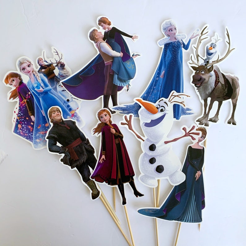 Frozen 2 Party Centerpieces, Frozen Party decorations, Elsa and Anna party die cuts, Frozen theme party, Frozen toppers, Frozen Centerpiece image 6