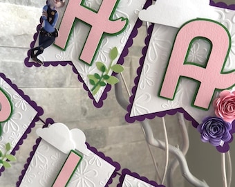 Zootopia 2 Happy Birthday Banner, Zootopia Theme Party Decorations, Zootopia Wall Sign