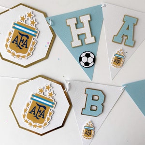 Soccer Argentina Happy Birthday Banner, Soccer Banner, Sports Soccer Argentina Party, Soccer theme party, Soccer birthday party decorations