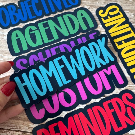 Whiteboard Custom Magnets, Teacher Classroom Magnets, School Classroom Decoration, Printed Magnetic School Labels, Teacher Whiteboard Decals
