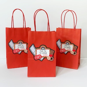 Movie birthday party favor bags, Hollywood Party theme, Movie Night personalized favor bags, Movie Theater party decorations, Movie Party