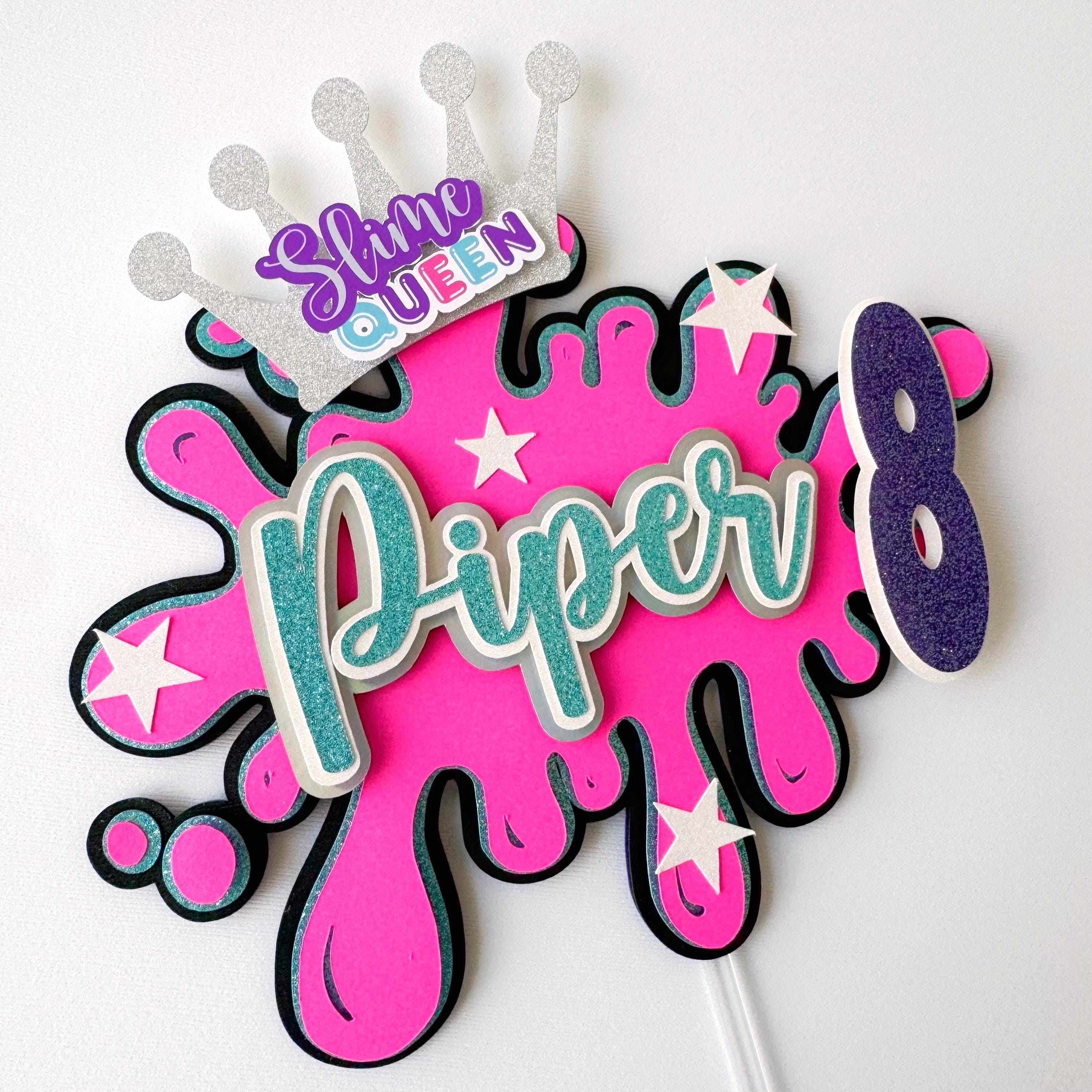 Topper Slime Slime Neon Party Cake Topper Slime Theme Party Decorations Slime ...