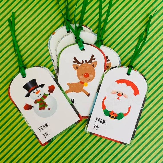 Christmas favor tags, Christmas gift tag, personalized tag, Christmas party, holiday gift tags, party decorations, Christmas gift ideas Il_570xn
