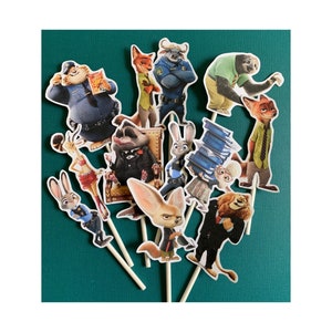 Zootopia Cupcake Toppers, Zootopia birthday party decorations, Zootopia birthday party toppers, Zootopia theme party decor,