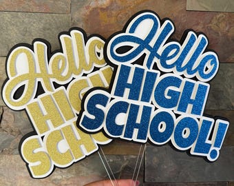 Hello High School Graduation Cake Topper, Middle School Graduation Cake Topper, Graduation Party Decorations, Class of 2026 Cake Topper