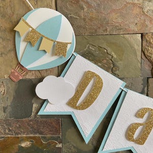 Hot Air Balloon Name Banner: Glitter Baby Shower Decor