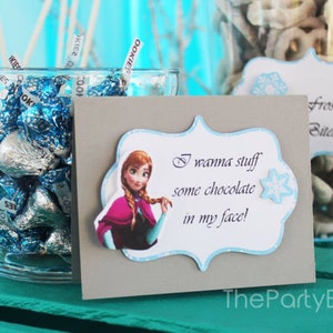 Frozen Party food tents, Frozen party food labels, Frozen party decorations, Frozen theme party, Frozen table tents, Frozen food cards image 1