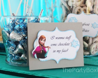 Frozen Party food tents, Frozen party food labels, Frozen party decorations, Frozen theme party, Frozen table tents, Frozen food cards