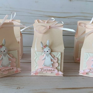 Bunny Favor Boxes, Easter Bunny Candy Box, Bunny Birthday Party Decorations, Cute Bunny Favor Boxes, Personalized Favor Box, Easter Party image 2