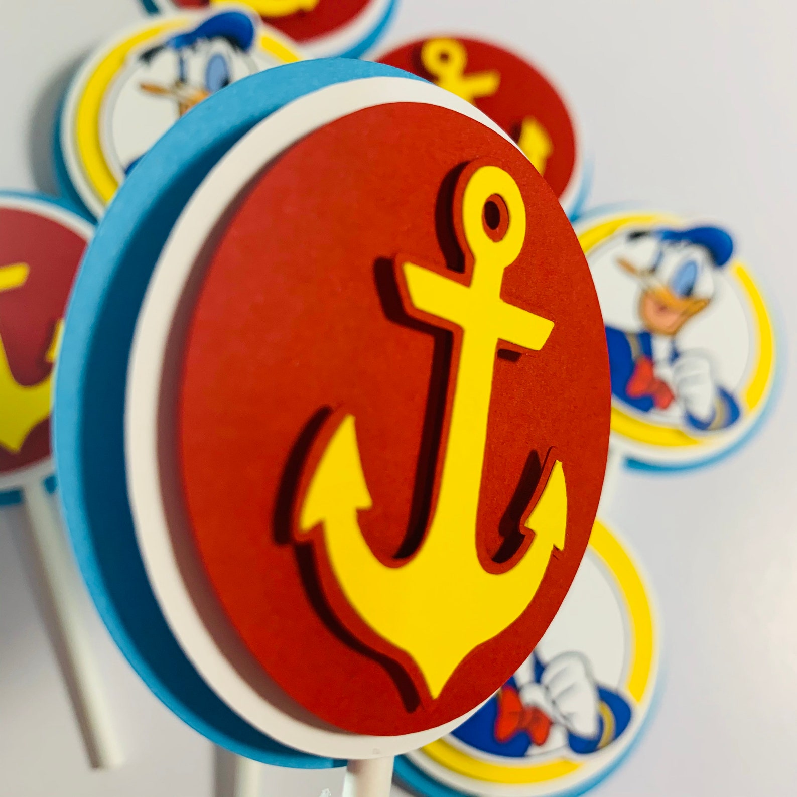 Donald Duck Cupcake Toppers Donald Duck Party Decorations Etsy