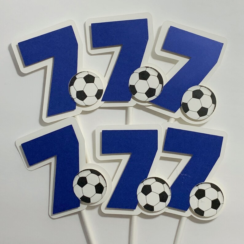 Soccer Cupcake Toppers Soccer Birthday Party Soccer Themed Etsy