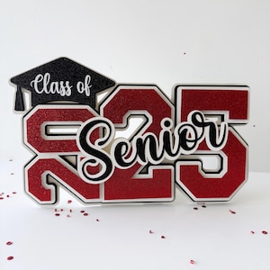 Letrero para mesa de graduación 2025 Letrero para graduado de secundaria 2025 Decoraciones para fiesta de graduación Letrero o centro de mesa Decoración de mesa con temática de graduación