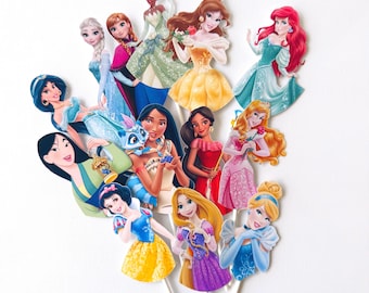 Princess Cupcake Toppers Princess Theme Birthday Party Decorations Princesses Party Picks Birthday Party Cupcake Toppers