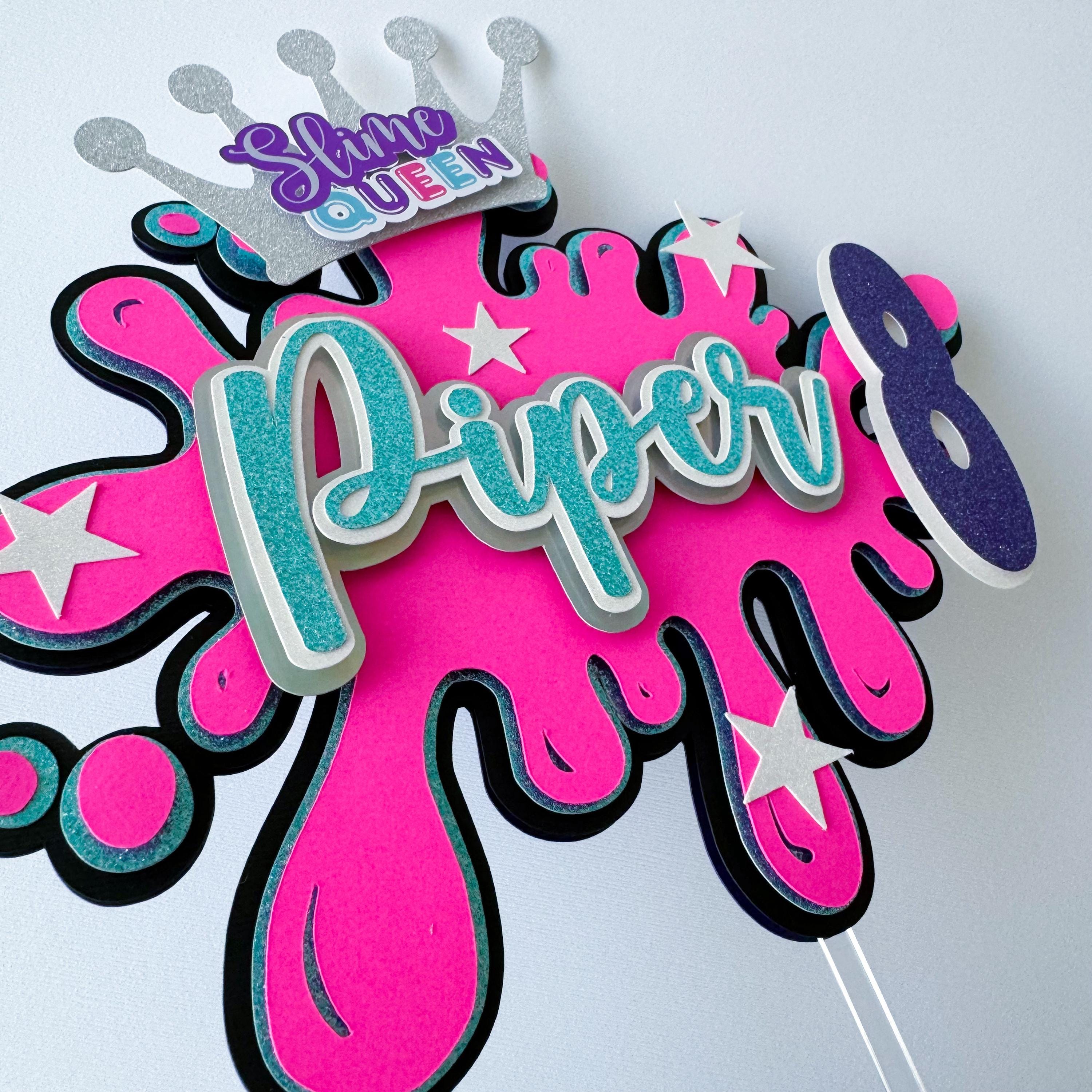 Topper Slime Slime Neon Party Cake Topper Slime Theme Party Decorations Slime ...
