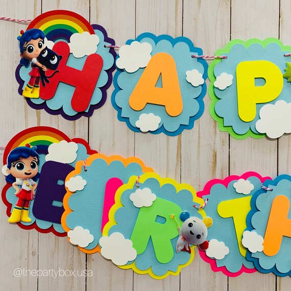 True and the Rainbow Kingdom Happy Birthday Banner, Rainbow Party decorations, True and the Rainbow Kingdom inspired party decorations Il_570xn