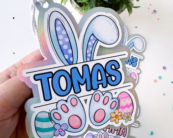 Easter Favor Tags Easter Party Decorations Easter Personalized Basket Tags Easter Name Gift Tags Easter Basket Gift Tags Custom Favor Tags