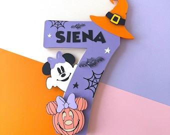 Halloween Mickey Mouse-taarttopper Paars Halloween-thema Mickey Mouse-feest Gepersonaliseerde taarttopper Halloween Mickey Mouse-feestdecor