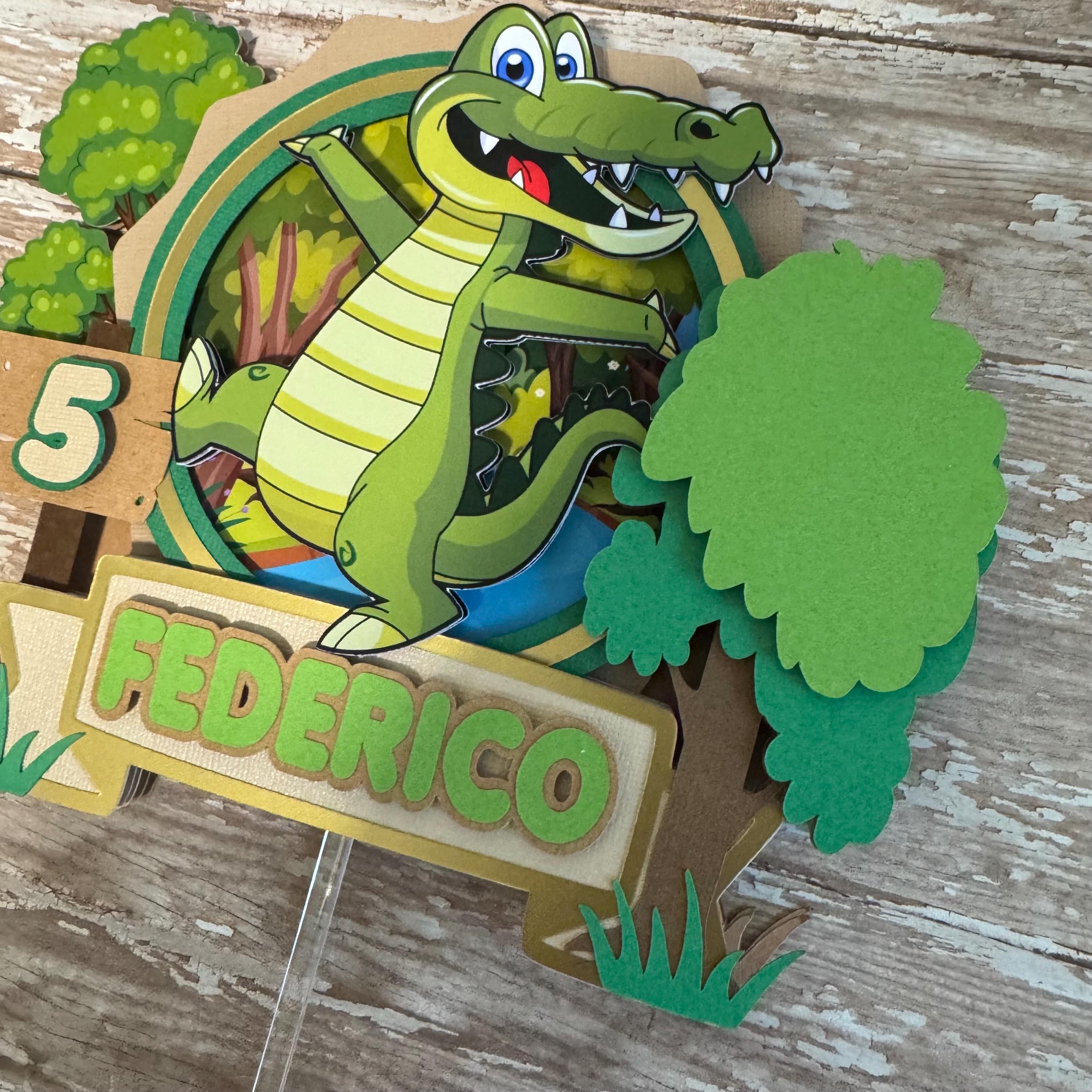Python And Gator Cake Topper Alligator Cake Topper Alligator Theme Party Decorations Crocodile Theme ...