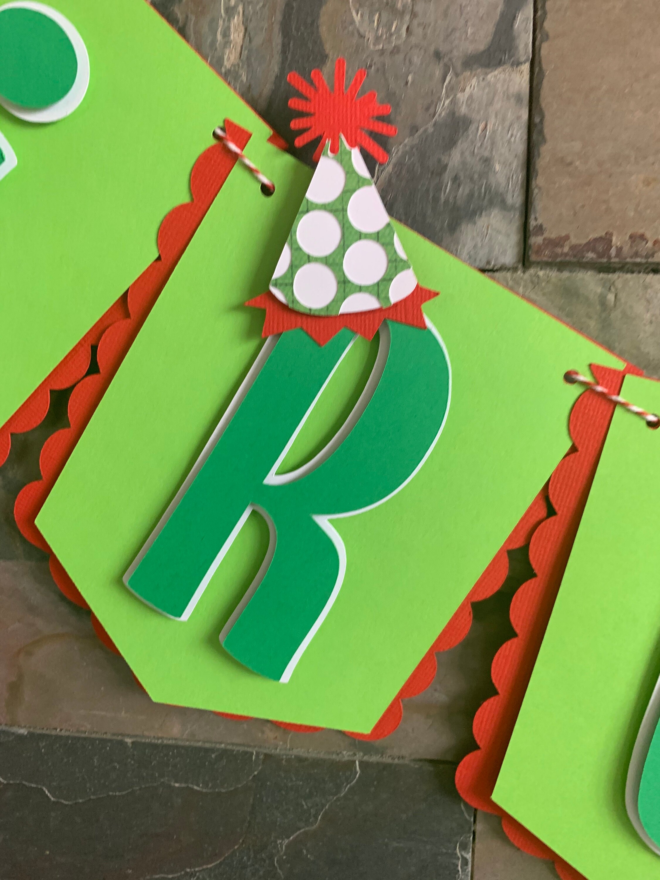 Festone Di Compleanno Rosso E Verde Natale – Ghirlanda Con Babbo Natale E Scritta Happy Birthday, Decorazione Fai-da-te Per Feste Invernali
