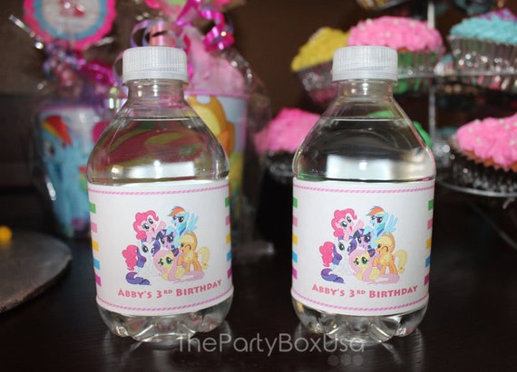 My Little Pony Water bottle labels, My little Pony party decorations, My Little Pony water bottle wrappers, Personalized water bottle labels Il_570xn