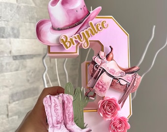 Cowgirl 3D Number or Letter Cowgirl Theme Party Decorations Bachelorette Western Theme Party Custom 3d Letter Rodeo Party Table Decorations