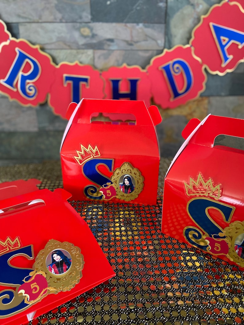Descendants Favor Box Personalized Evie Gable Favor Box Etsy