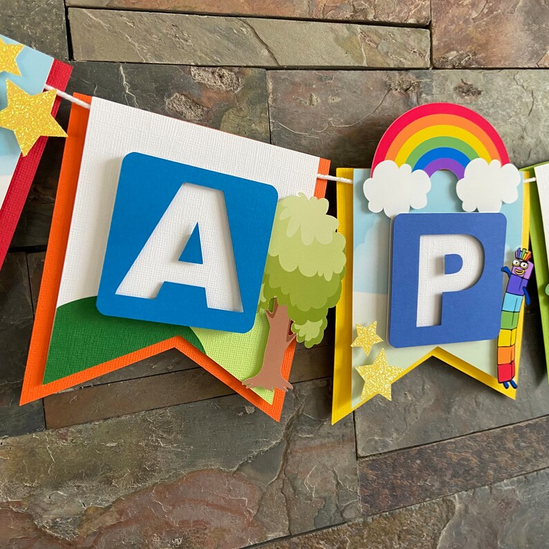 Number Blocks Banner Numbers Party Decorations Number Blocks Etsy