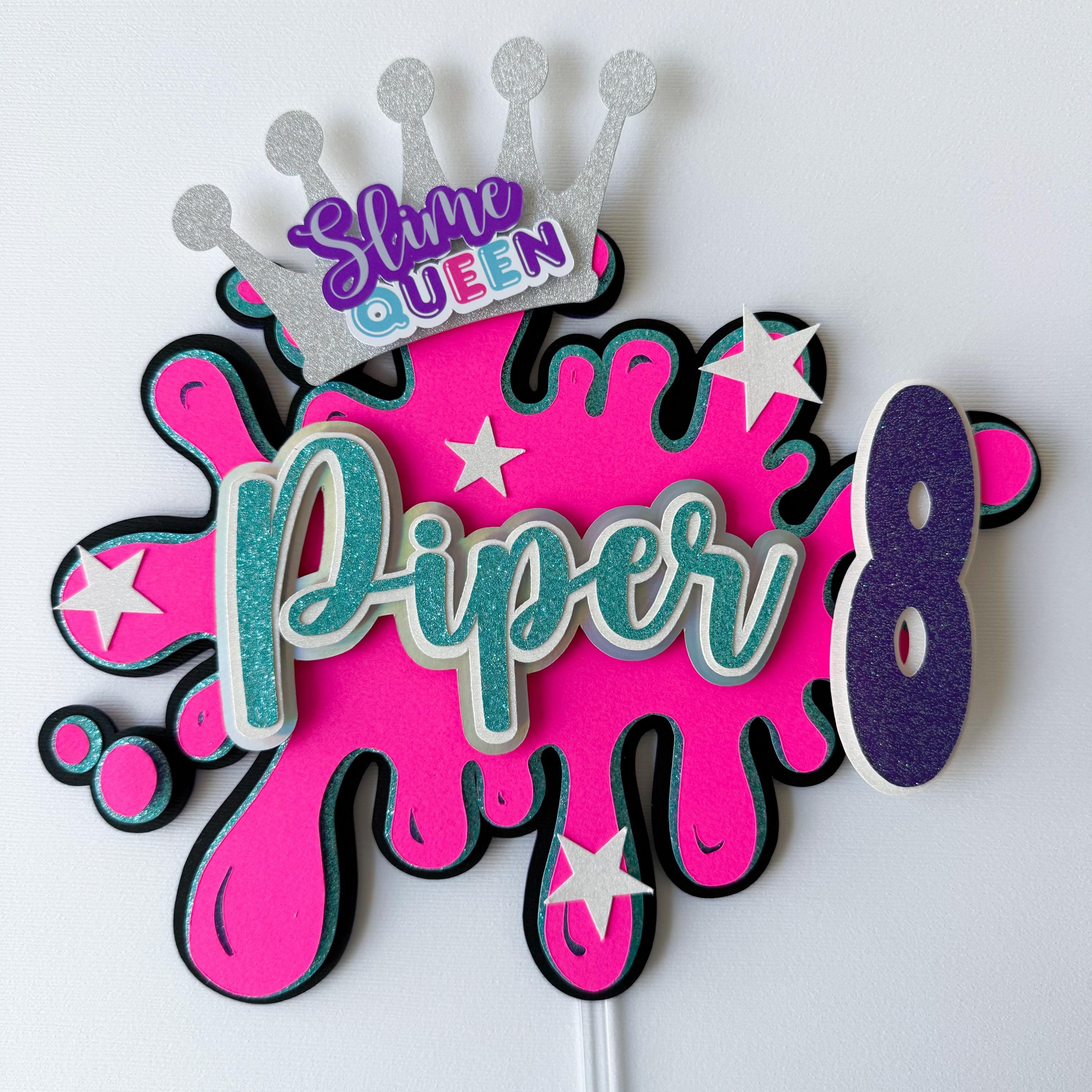 Topper Slime Slime Neon Party Cake Topper Slime Theme Party Decorations Slime ...