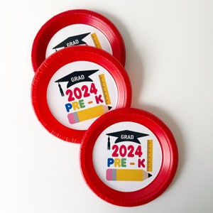 Pre K Graduation Party Plates Kinder Graduation Party Decorations Graduation 2025 Table Decorations Class of 2025 Grad Party Plastic Plates