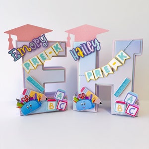 Pré-escola Graduação 3D Carta Jardim de Infância Festa de Formatura Decorações Pré-escola Graduação Personalizada 3d Carta Graduação 2025 Presente Classe de 2025