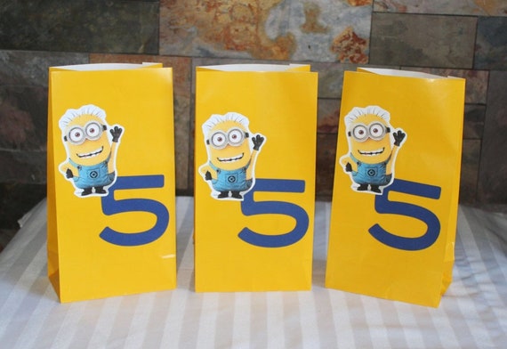 Minions Party Favor Bags, Minions party decorations, Despicable me favor bags, minions treat bags, Minions birthday party thank you bags Il_570xn