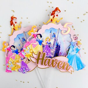 Princess Cake Topper Princess Theme Party Decorations Princess Birthday Party Personalized Cake Topper Princess Theme Topper or Centerpiece