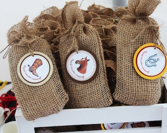Cowboy Birthday Party Favor Tags, Horse party decorations, Western Cowboy theme party, Western party favor tags, Cowboy thank you tags