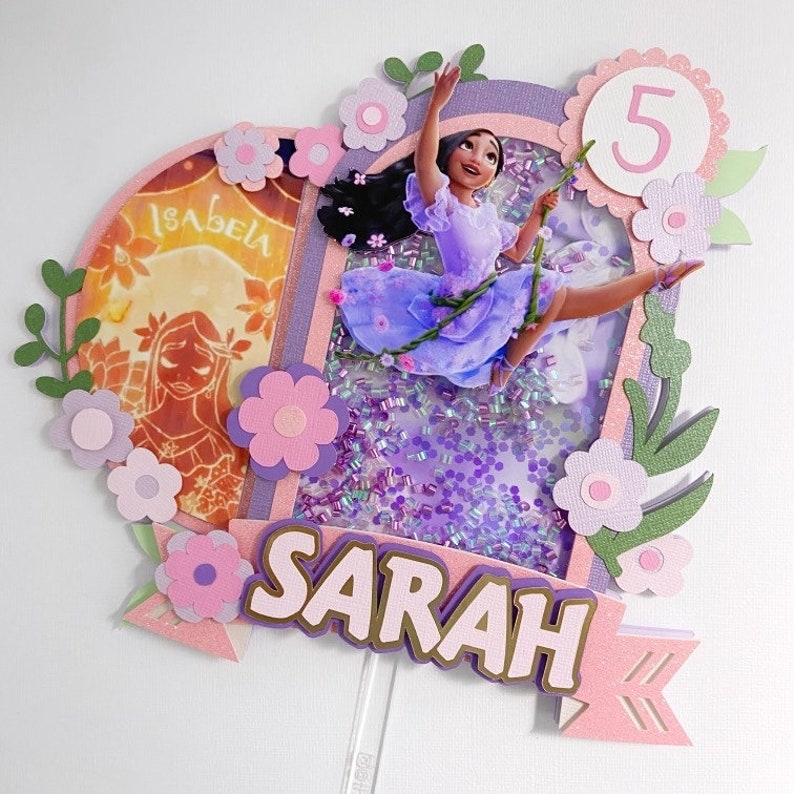 Encanto Isabella Cake Topper, Encanto Party Decorations, Encanto theme birthday party, Encanto shaker cake topper, Isabella madrigal party image 2