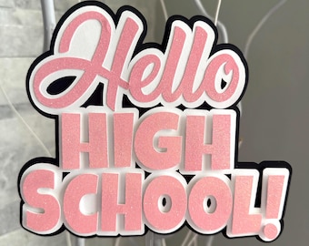 Middle School Graduation Cake Topper, Hello High School Cake Topper, Graduation Party Decorations, Class of 2026 Cake Topper
