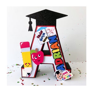 Formatura do jardim de infância 3D Carta Tema de formatura do jardim de infância Decorações para festa Formatura da pré-escola Letra 3D personalizada Kinder Grad 2025