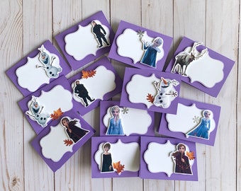Frozen Party food tents, Frozen party blank food labels, Frozen party decorations, Frozen theme party, Frozen table tents, Frozen food cards