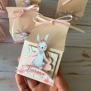 Bunny Favor Boxes, Easter Bunny Candy Box, Bunny Birthday Party Decorations, Cute Bunny Favor Boxes, Personalized Favor Box, Easter Party image 1