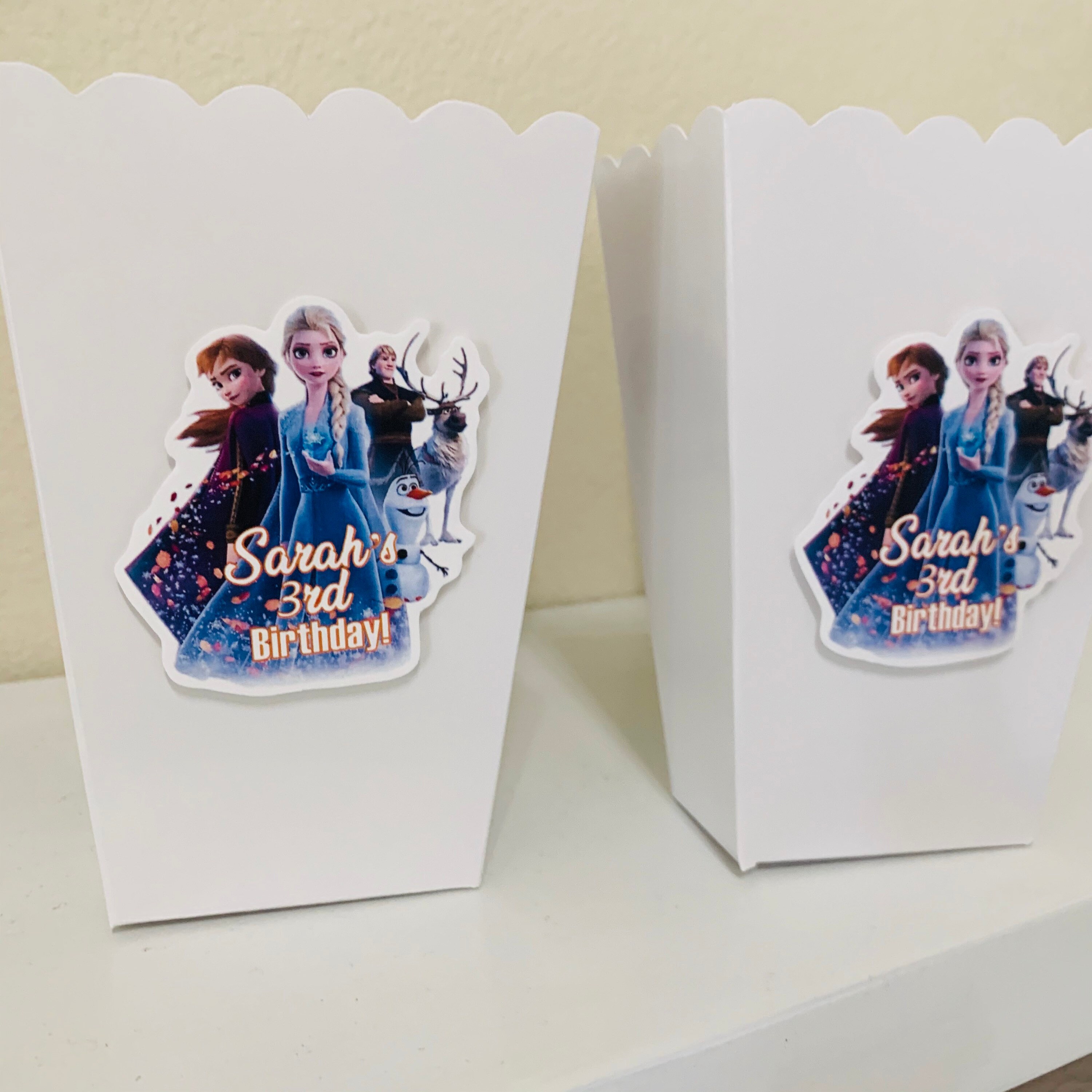 Frozen Popcorn Boxes, Frozen Party Decorations, Frozen Personalized ...