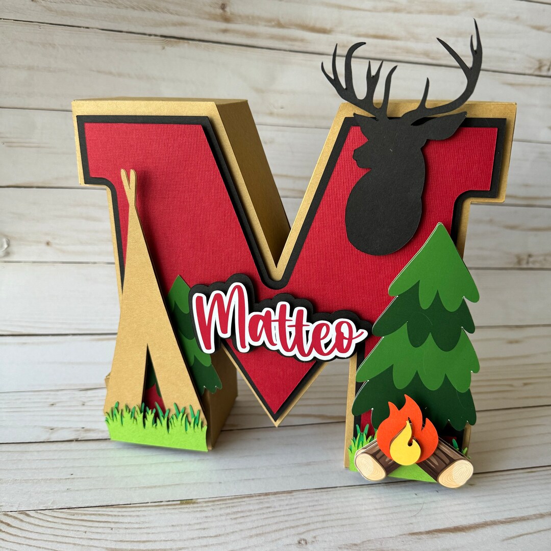 Lumberjack 3D Letter Lumberjack Theme Christmas Party Decorations Black ...