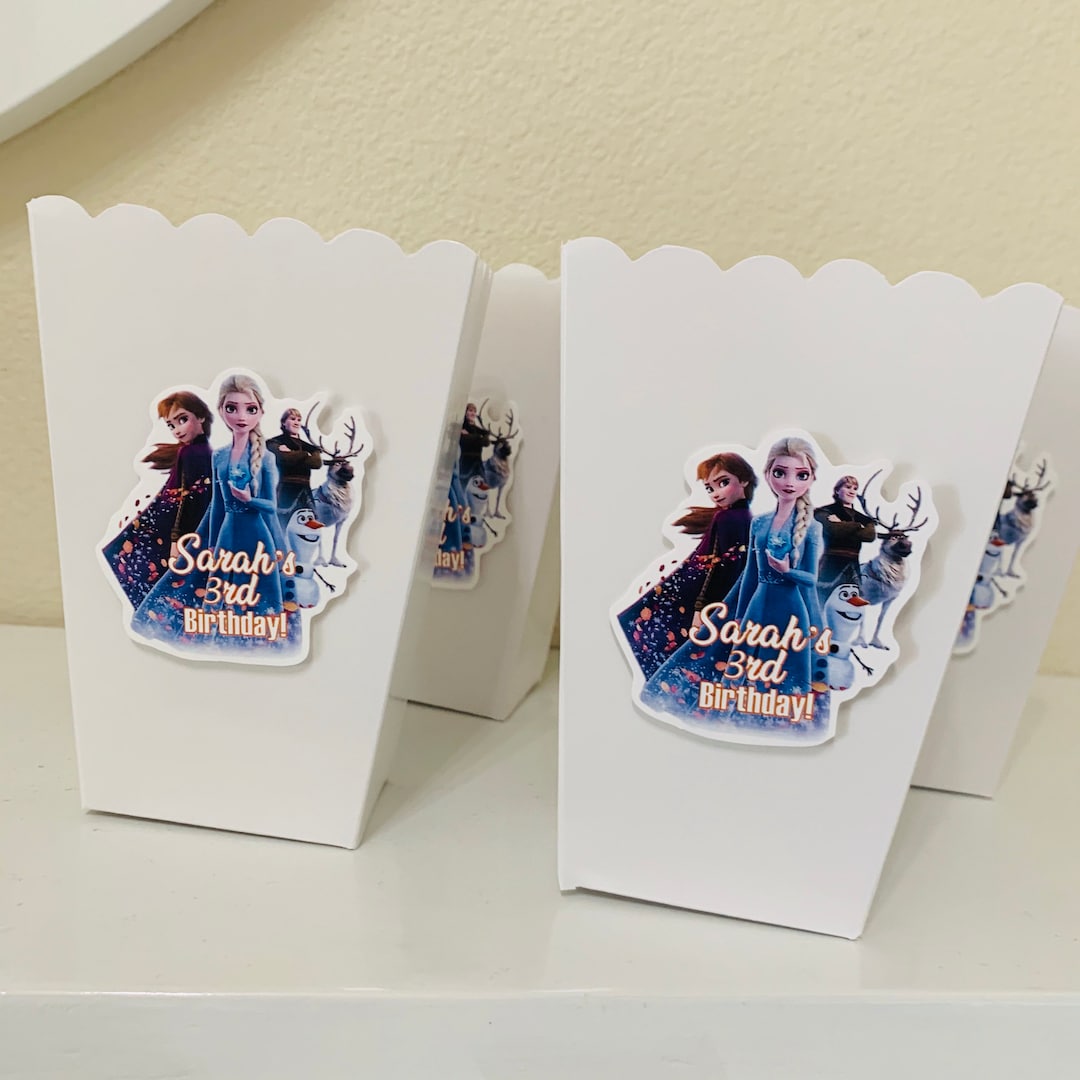 Frozen Popcorn Boxes, Frozen Party Decorations, Frozen Personalized ...