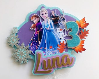 Frozen Cake Topper, Frozen Birthday Party Decorations, Personalized Frozen Party Cake Topper, Elsa Cake Topper