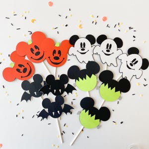 Mickey Mouse Halloween Cupcake Toppers Mickey Mouse Halloween Theme Party Decor Mickey Friends Cupcake Toppers Mickey Halloween Theme
