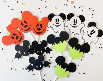 Mickey Mouse Halloween Cupcake Toppers Mickey Mouse Halloween Theme Party Decor Mickey Friends Cupcake Toppers Mickey Halloween Theme