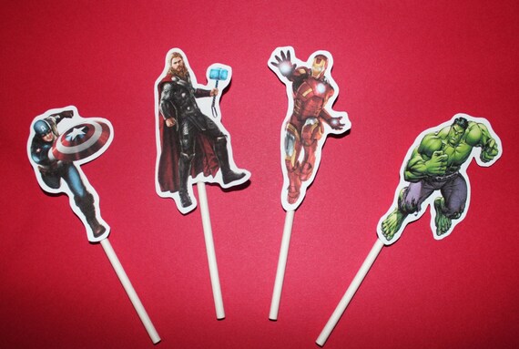 Avengers Cupcake Toppers, Superheroes Cupcake Toppers, Avengers party decorations, Superheroes cake topper, superhero party decorations Il_570xn