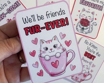 Biglietti San Valentino Con Gatti – 24 Carte Con Buste E Adesivi, 10x15 Cm, Per Bambini