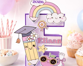 Graduation 3D Letter, Kindergarten Graduation Centerpiece, Preschool Grad Party Decorations, Pre K Grad Party Table Decor, Class of 2026